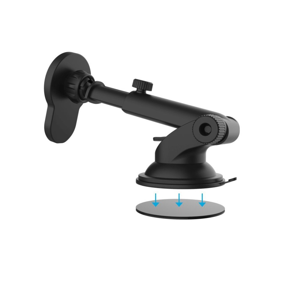 Discul Suport Auto, FIXED, Silicon Adeziv Rotund pentru Bord Compatibil Ventuza, Negru - 2 | YEO