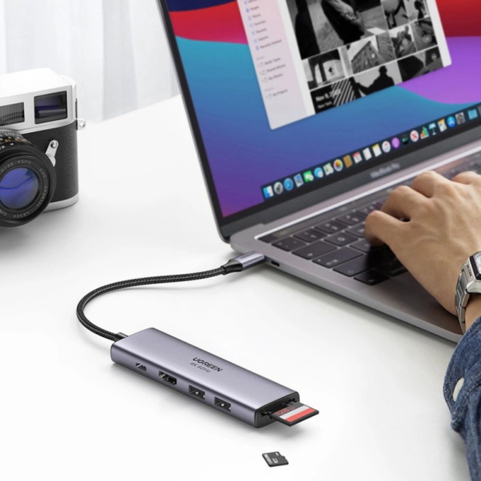 Docking Station Type-C la 2x USB, HDMI 4K, SD/TF Card, Ugreen CM511 60384, Gri - 3 | YEO