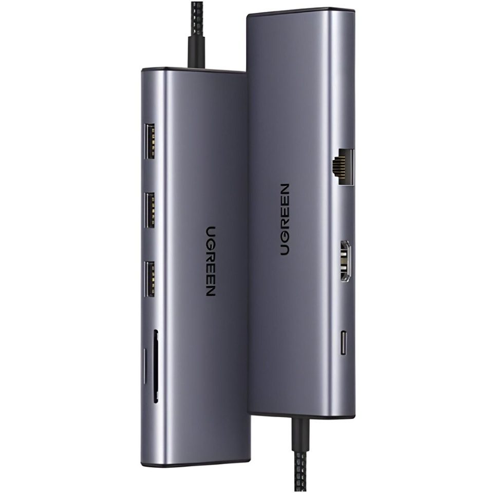 Docking Station Type-C la 3x USB3.0, HDMI 4K@30Hz, VGA, Type-C PD100W, RJ45, SD/TF Card, Ugreen CM498 15600, Gri - 2 | YEO