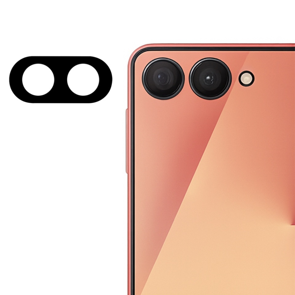 Folie camera pentru Samsung Galaxy Z Flip7, SKYDDAR INNOVATION, Camera Glass Negru, set cu sticker