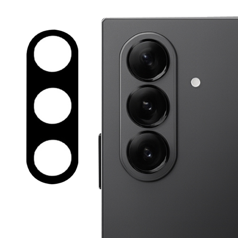 Folie camera pentru Samsung Galaxy Z Fold7, SKYDDAR INNOVATION, Camera Glass Negru, set cu sticker