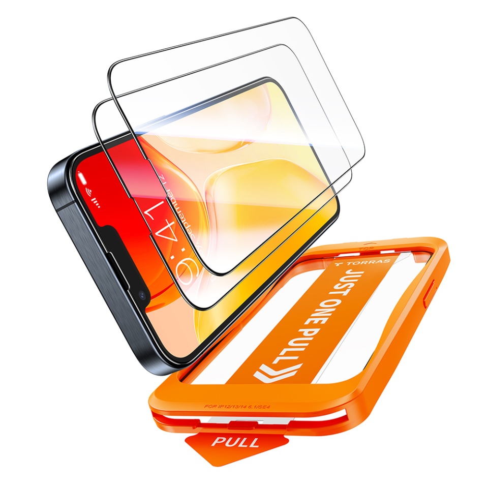 Folie de Sticla iPhone 16e, Torras, GlassGo Install Master, Transparent