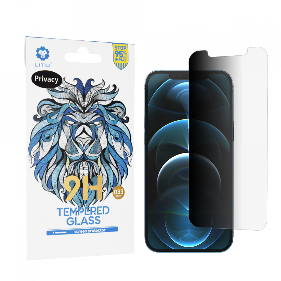 Folie iPhone 12 Pro Max din sticla securizata, LITO - Privacy