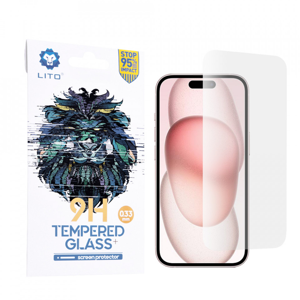 Folie iPhone 15 din sticla 2.5D Classic LITO - Clear
