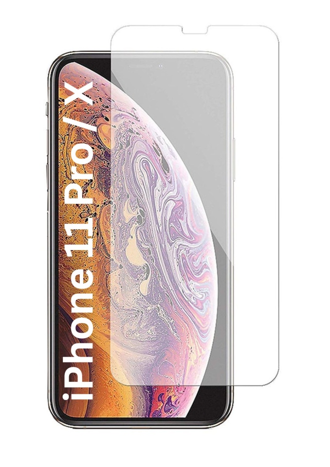 Folie pentru iPhone 11 Pro / X, iPhone 10 / XS, SKYDDAR INNOVATION, Protectie 9H, 0.3mm, Clear Vision, set cu sticker, Transparent