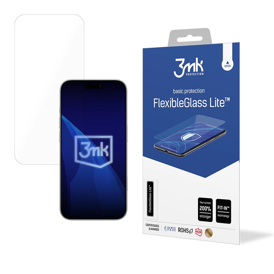 Folie pentru iPhone 17 din silicon, 3mk FlexibleGlass, Transparent
