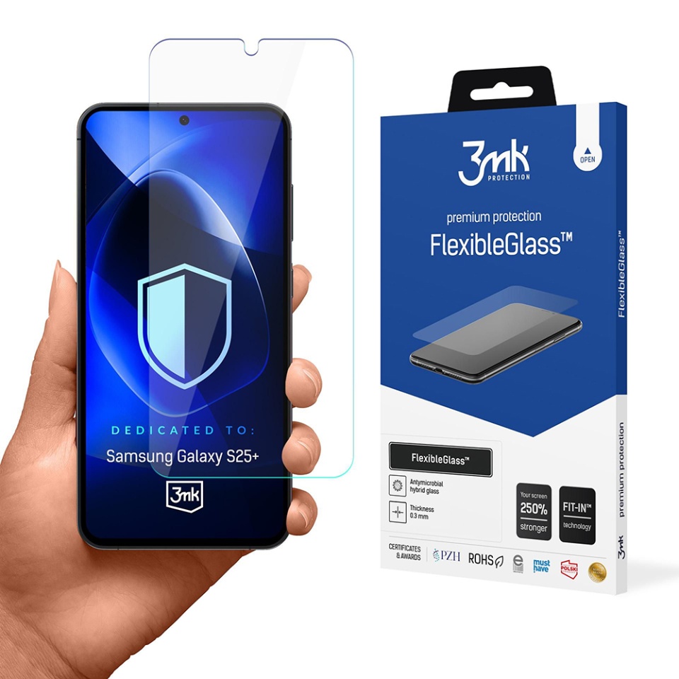 Folie pentru Samsung Galaxy S25 Plus din silicon, 3mk FlexibleGlass, Transparent