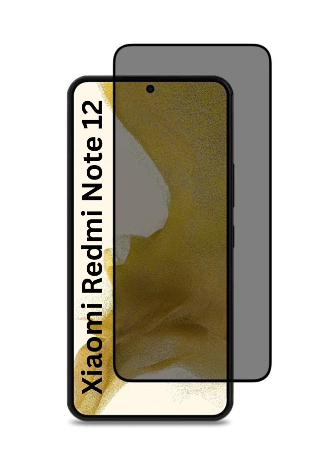 Folie pentru Xiaomi Redmi Note 12 5G / Poco X5 / Redmi Note 12 4G, Anti-spy Ultra HD, Protectie 9H, Montare Simplă, 111D, Privacy, set cu sticker