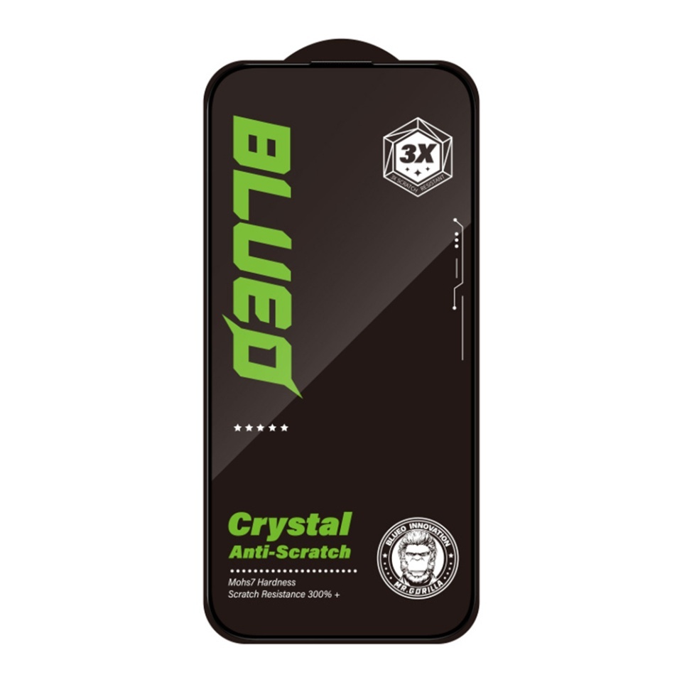 Folie Sticla pentru iPhone 15 / iPhone 16, protectie anti-zgarieturi 3X rezistenta, Blueo, Negru - 3 | YEO