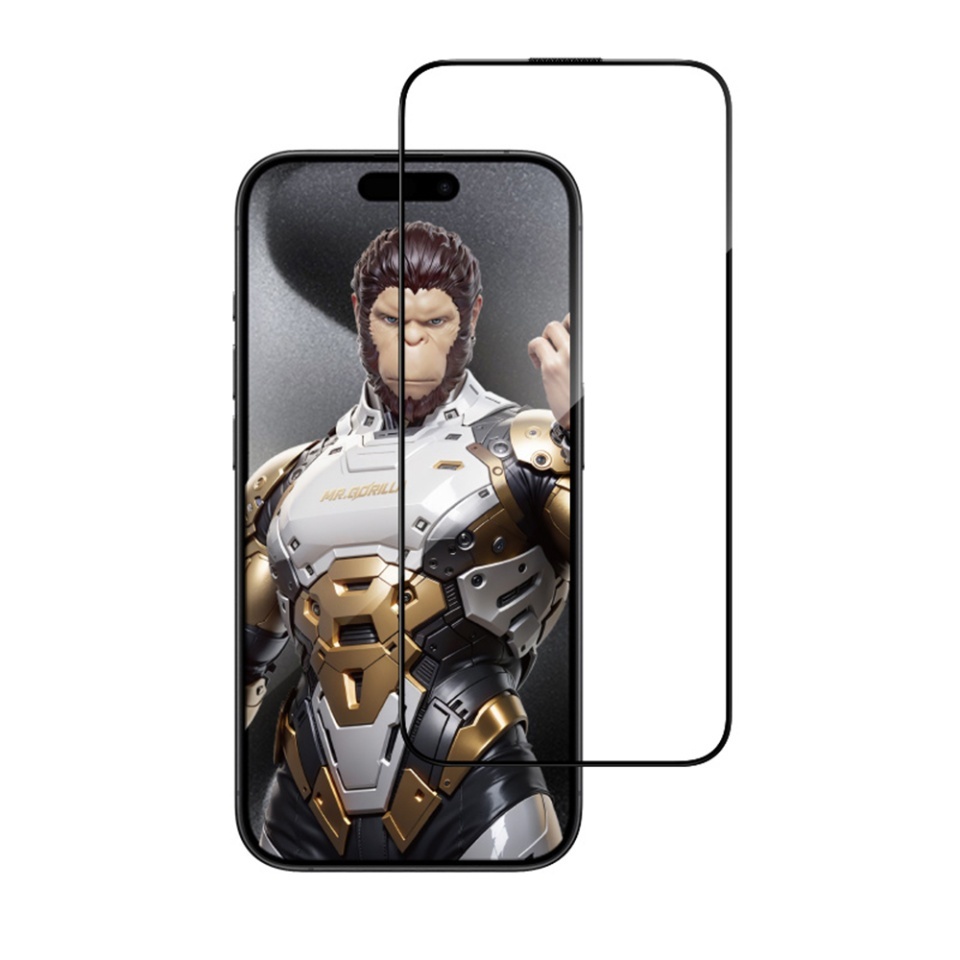 Folie Sticla pentru iPhone 16 Pro, Blueo 3D Full Display Curved Edge AR, Anti-Soc, Anti-Amprente, Negru - 1 | YEO