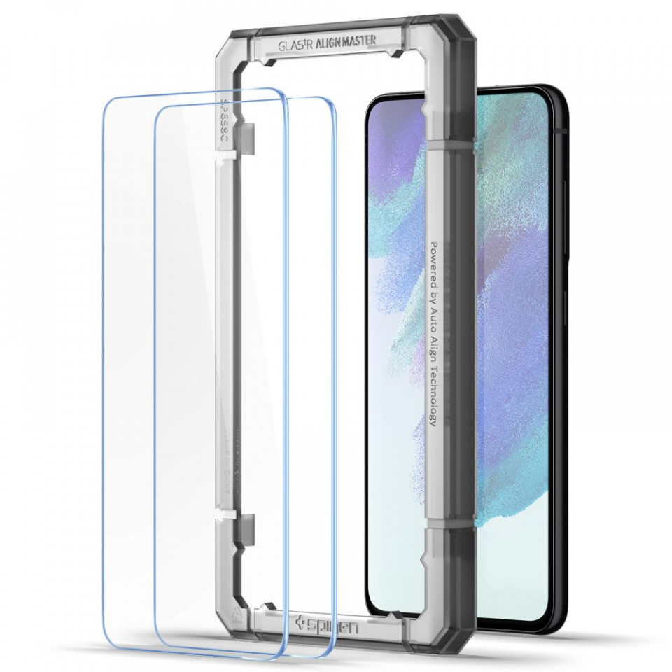 Folie sticla Samsung Galaxy S21 FE, ALM Glas (2xPack) Spigen - Clear - 1 | YEO