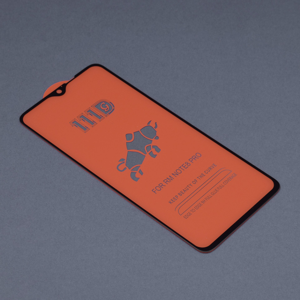 Folie Xiaomi Redmi Note 8 Pro, ce acopera tot ecranul 111D, Techsuit - Negru - 1 | YEO