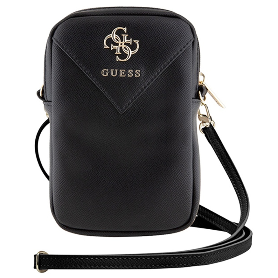 Geanta Guess, Piele Ecologica, Zip Triangle 4G, Negru - 1 | YEO