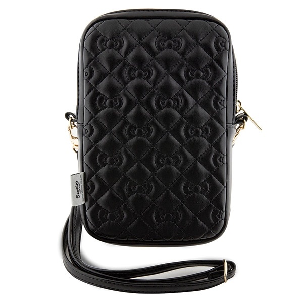 Geanta Hello Kitty, Piele Ecologica, Quilted Bows Strap, Negru - 2 | YEO