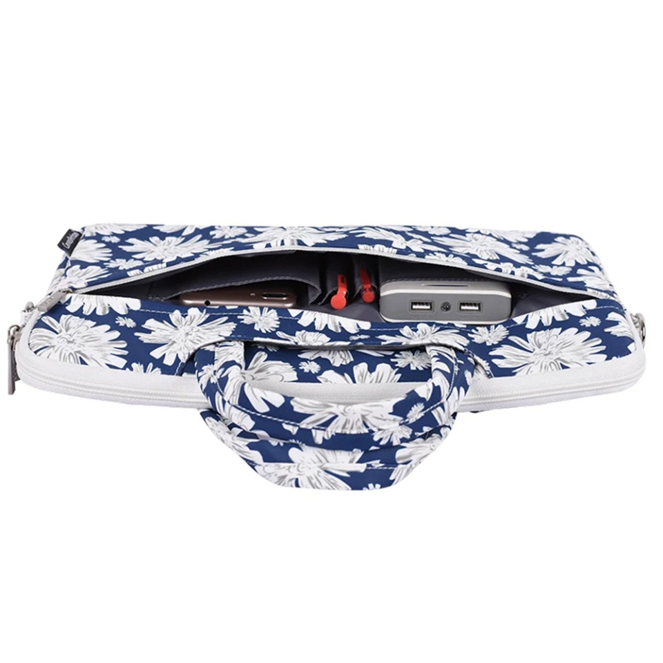Geanta Laptop Dispozitive 13-14 inch, Design Rezistent din Poliester cu Fermoar, CanvasArtisan Briefcase (C22) - Bleu - 3 | YEO