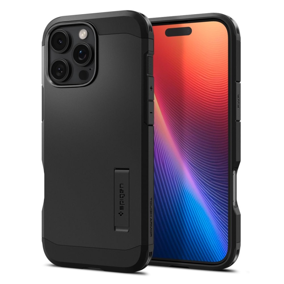 Husa Antisoc iPhone 16 Pro, Spigen Tough Armor - Negru - 1 | YEO