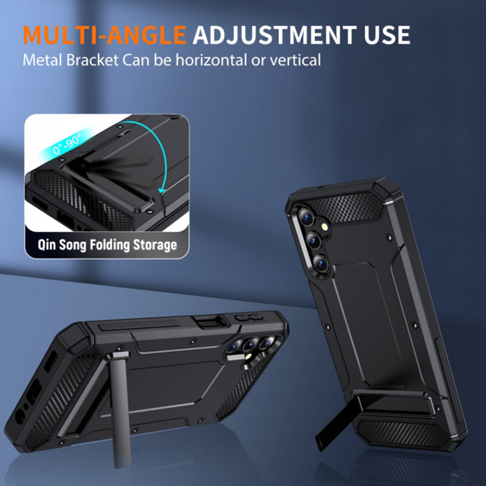 Husa antisoc Samsung Galaxy A14 4G / A14 5G cu suport birou, Techsuit Kickstand - Negru - 3 | YEO