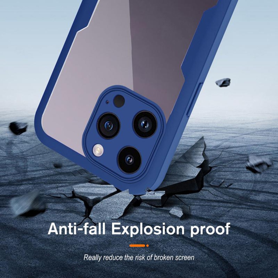 Husa + Folie pentru iPhone 14 Pro Max, SKYDDAR INNOVATION, [Pachet 360°] ColorVerse, Mov, set cu sticker - 3 | YEO
