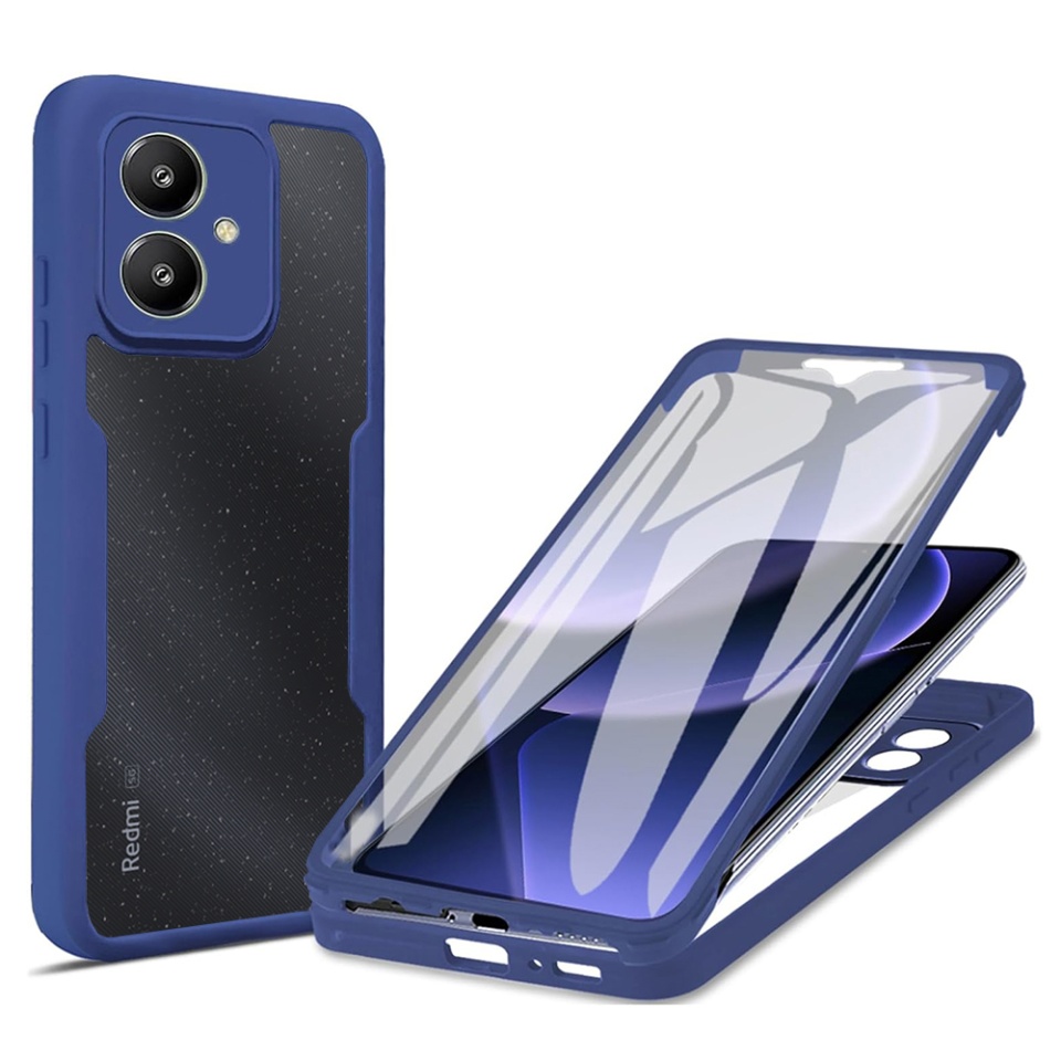 Husa + Folie pentru Xiaomi Redmi 13C 5G, SKYDDAR INNOVATION, [Pachet 360°] ColorVerse, set cu sticker, Albastru