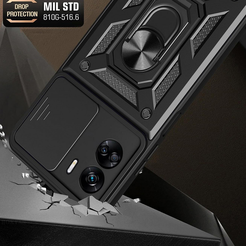 Husa Honor 90 Lite cu inel magnetic si protectie camera Skyddar CamShield - Negru - 3 | YEO