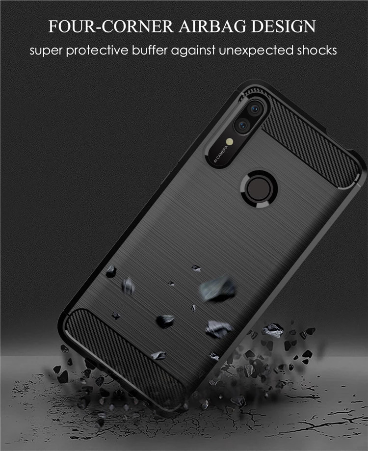 Husa Huawei P Smart Z din silicon, Slim, cu textura Fibra Carbon - Negru - 1 | YEO