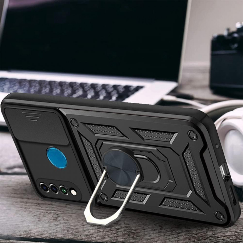 Husa Huawei P30 Lite cu inel magnetic, Techsuit CamShield - Negru - 2 | YEO