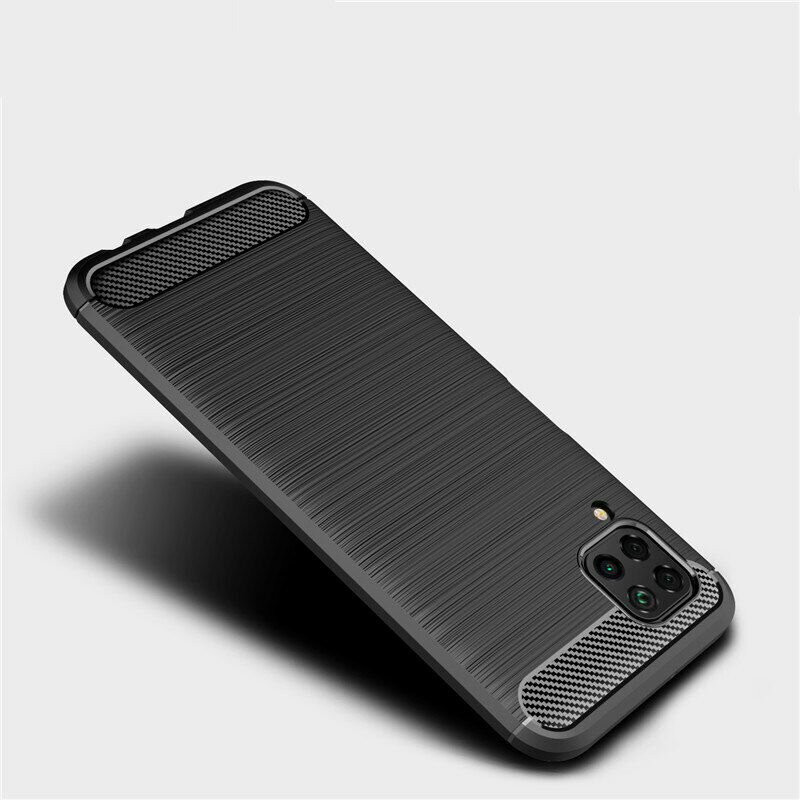 Husa Huawei P40 Lite din silicon, Slim, cu textura Fibra Carbon - Negru - 2 | YEO