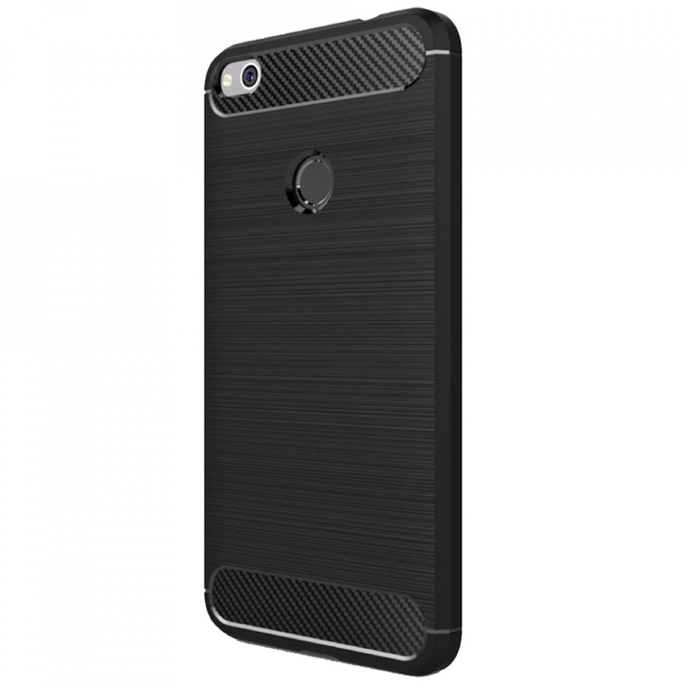 Husa Huawei P9 Lite 2017, P8 Lite 2017 din silicon, Slim, cu textura Fibra Carbon - Negru - 3 | YEO