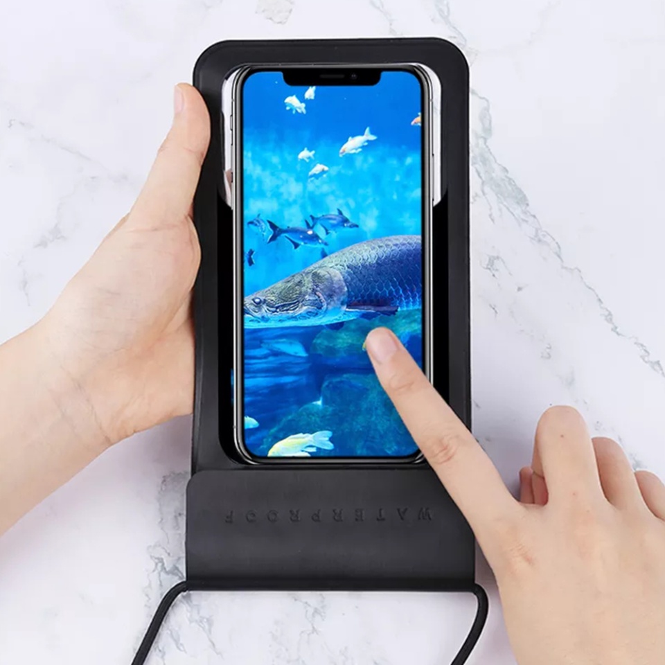 Husa Impermeabila Telefon TWC1, Touch Functional, Pana la 6.5 inch, set cu sticker, Argintiu - 1 | YEO