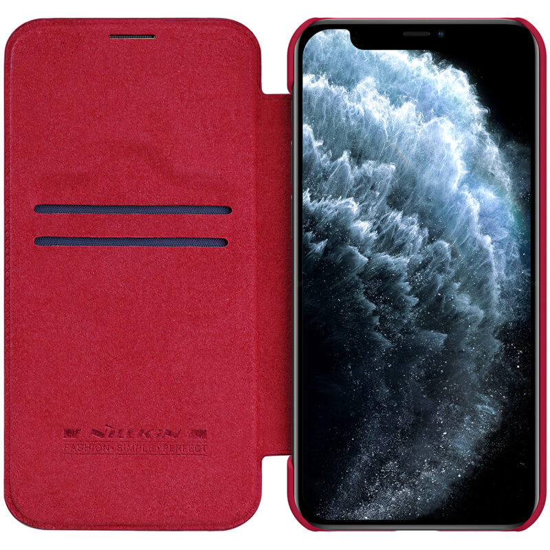 Husa iPhone 12 Mini, Qin Leather Case, Nillkin - Rosu - 2 | YEO