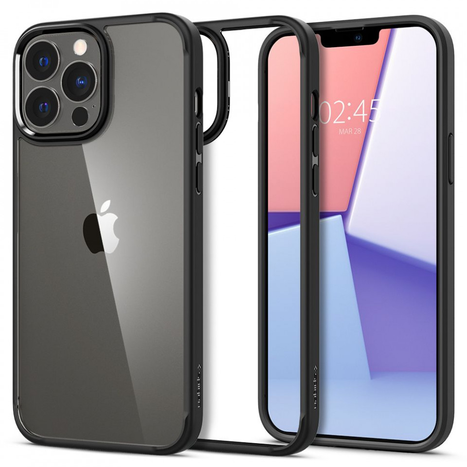 Husa iPhone 13 Pro, Spigen Ultra Hybrid - Matte Black