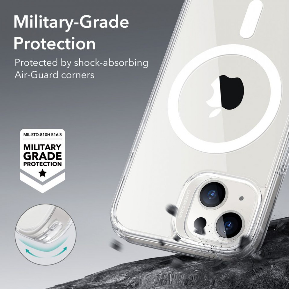Husa iPhone 14 / iPhone 13, ESR Classic Hybrid HaloLock - Transparent - 3 | YEO