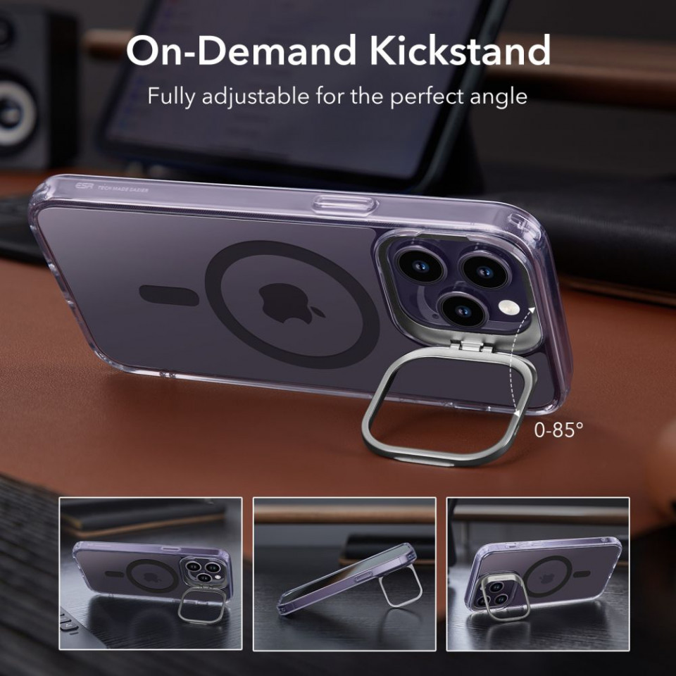 Husa iPhone 14 Pro, ESR Classic Kickstand - Mov Transparent - 2 | YEO