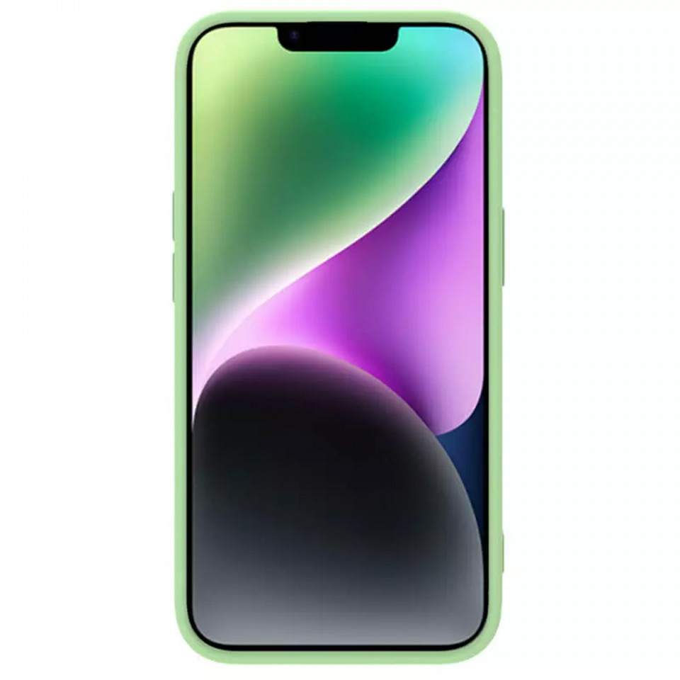 Husa iPhone 15 Plus, Nillkin CamShield Silky MagSafe Silicone - Mint Green - 2 | YEO