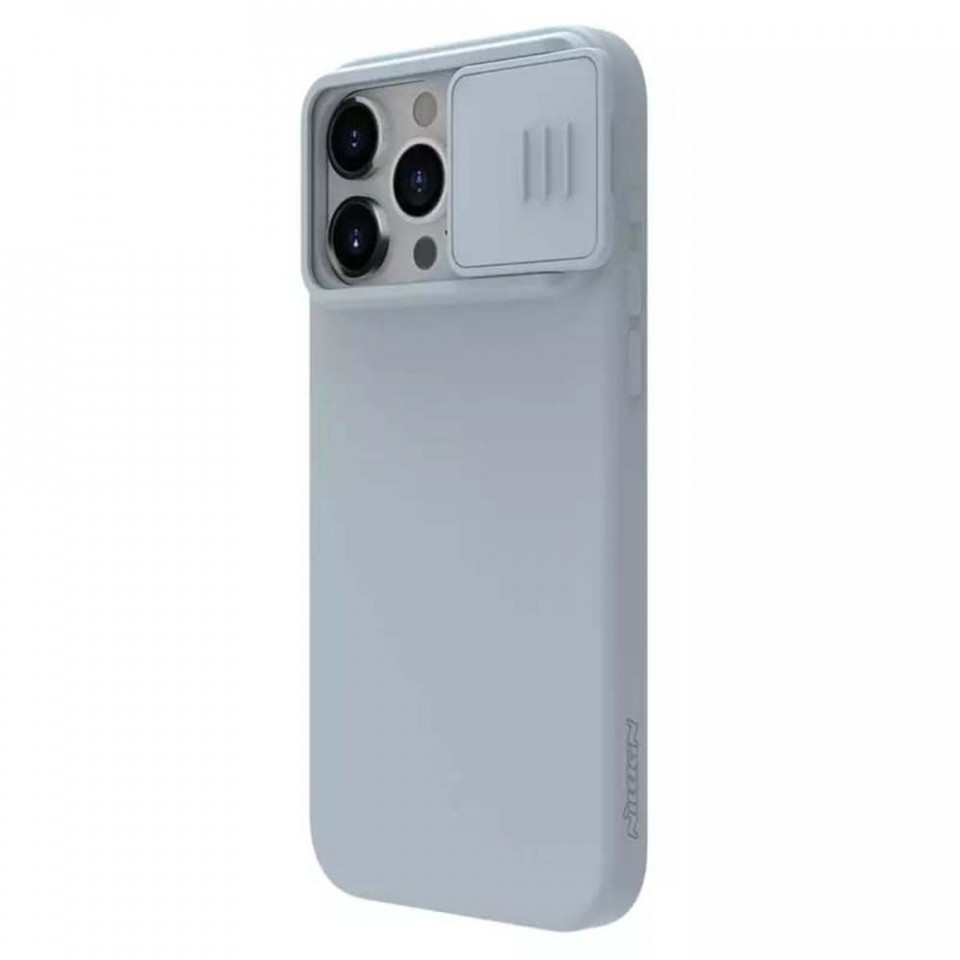 Husa iPhone 15 Pro, Nillkin CamShield Silky MagSafe Silicone - Haze Blue - 3 | YEO