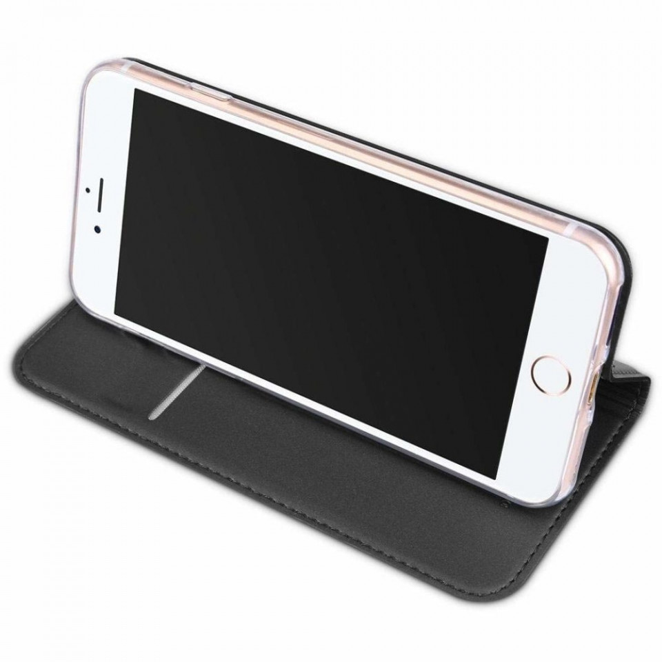 Husa iPhone 7 / 8 / SE 2 / SE 2020 tip carte, Skin Pro Dux Ducis - Negru - 3 | YEO