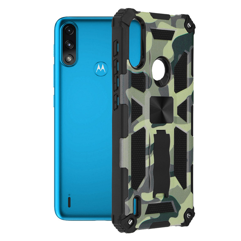 Husa Motorola Moto E7 Power / E7i Power, Blazor Series, Techsuit - Camo Lime