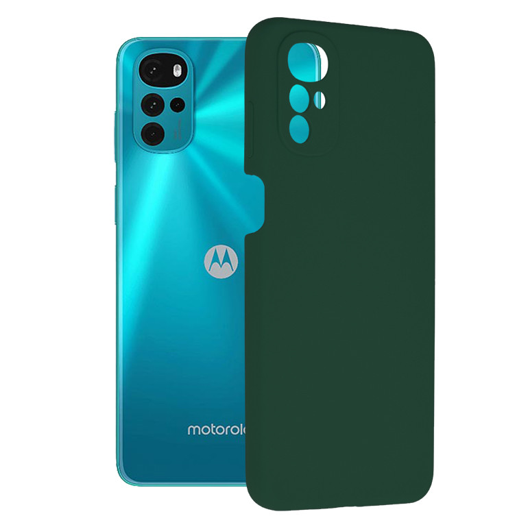 Husa Motorola Moto G22 din silicon moale, Techsuit Soft Edge - Dark Green