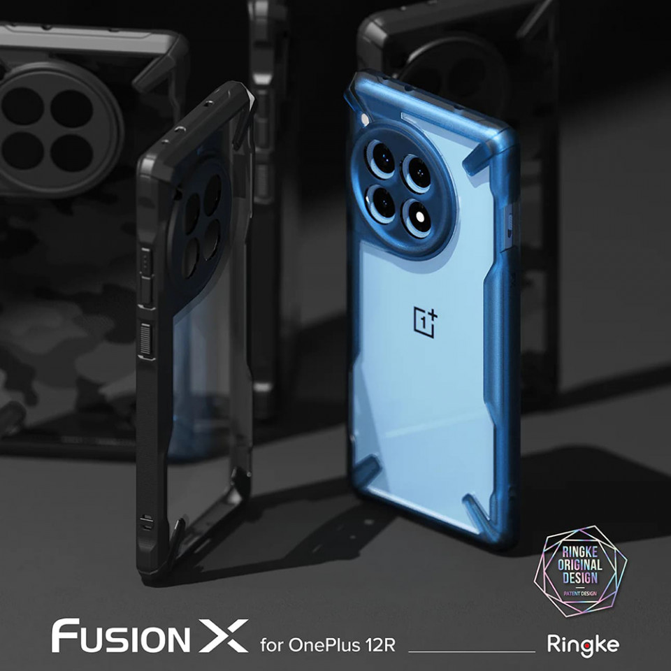 Husa OnePlus 12R, Ringke Fusion X Design - Albastru - 3 | YEO