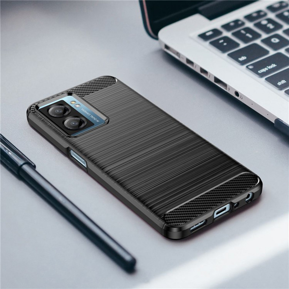 Husa OPPO A77 5G, Techsuit Carbon Silicon - Negru - 3 | YEO