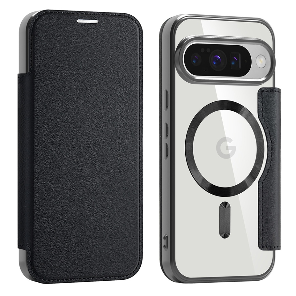Husa pentru Google Pixel 10 / Pixel 10 Pro tip carte, SKYDDAR INOVATION, SmartMag Book, Magsafe, RFiD, Suport Carduri, set cu sticker, Negru - 1 | YEO
