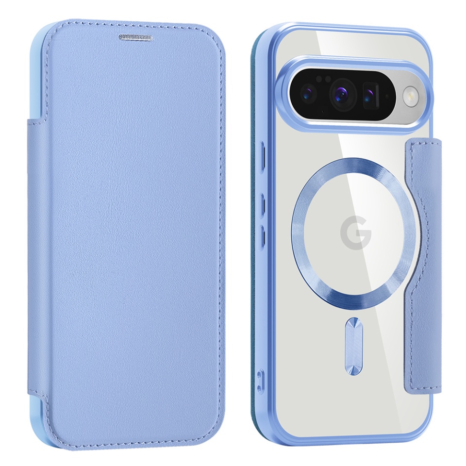 Husa pentru Google Pixel 10 / Pixel 10 Pro tip carte, SKYDDAR INOVATION, SmartMag Book, Magsafe, RFiD, Suport Carduri, set cu sticker, Bleu - 1 | YEO
