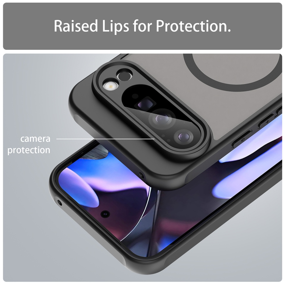 Husa pentru Google Pixel 10 Pro XL, SKYDDAR INNOVATION, HaloFrost MagSafe II, Antisoc, set cu sticker, Negru - 3 | YEO