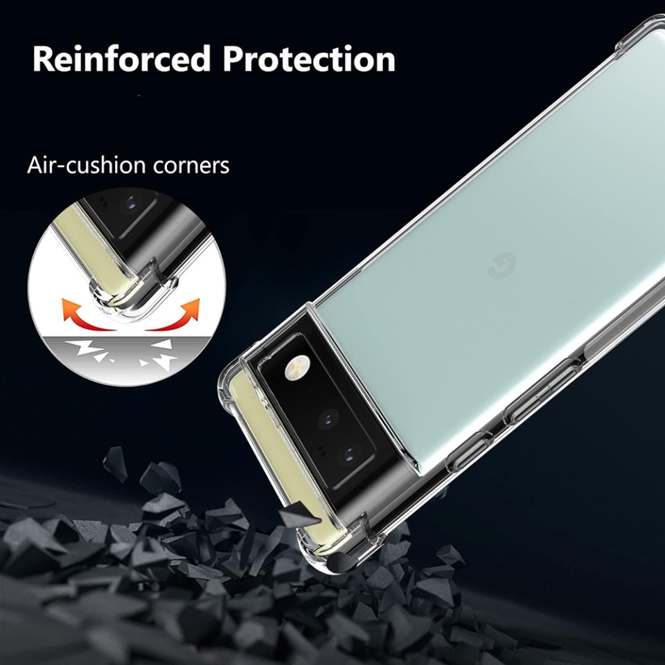 Husa pentru Google Pixel 6 Pro , SKYDDAR INNOVATION, Shockproof Clear din Silicon Slim, Transparenta, set cu sticker - 2 | YEO