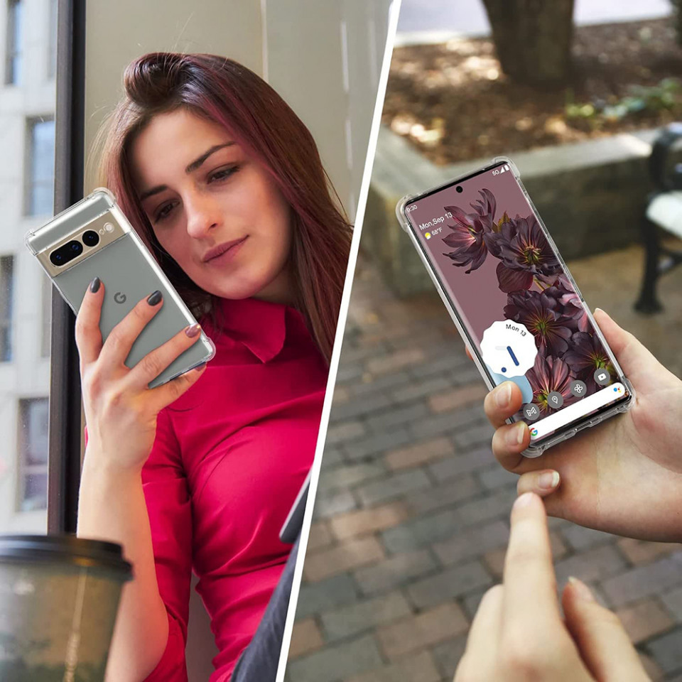 Husa pentru Google Pixel 7 Pro din silicon slim, anti soc, Skyddar Shock - Transparenta - 3 | YEO