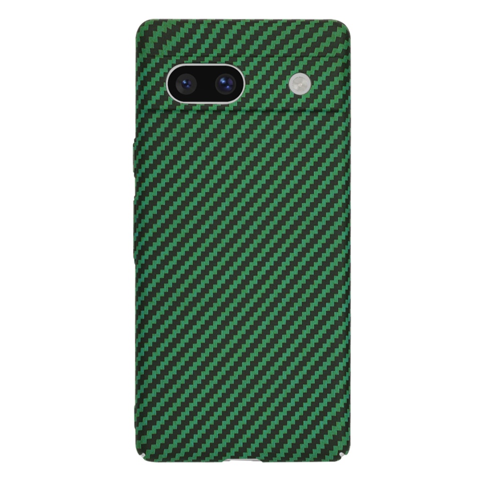 Husa pentru Google Pixel 7a, Finisaj Premium cu Textura de Carbon, Design Elegant, SKDR CarbonFlex - Verde - 2 | YEO