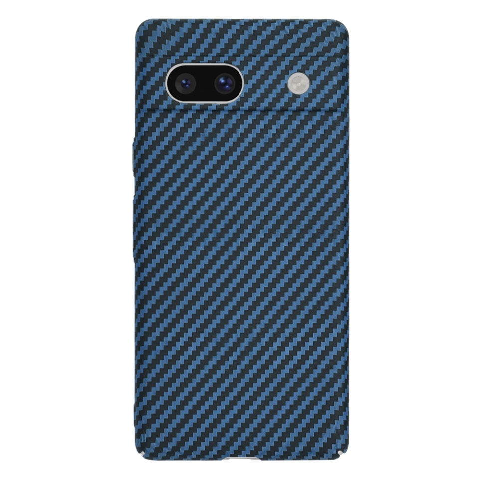 Husa pentru Google Pixel 7a, Finisaj Premium cu Textura de Carbon, Design Elegant, SKDR CarbonFlex - Cyan - 2 | YEO