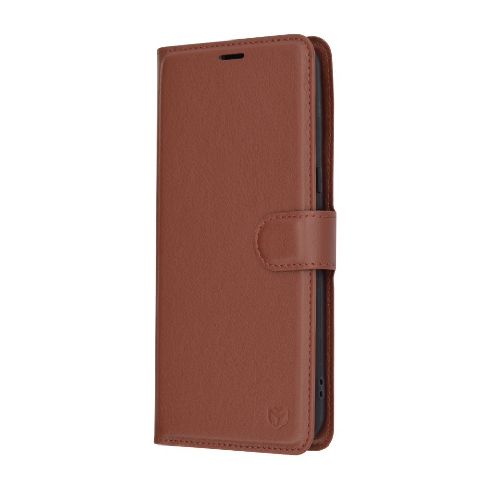 Husa pentru Google Pixel 8 Pro, SKYDDAR INNOVATION, Leather Folio tip Carte, cu Portofel Interior, Finisaje Premium, set cu sticker, Maro - 3 | YEO