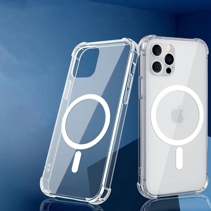 Husa pentru Google Pixel 8 Pro, SKYDDAR INNOVATION, Shockproof MagSafe, Transparenta, set cu sticker - 1 | YEO