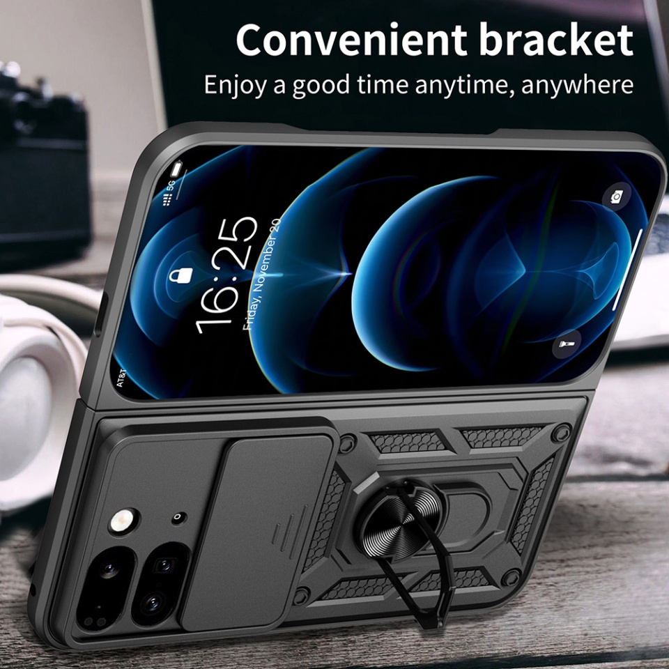 Husa pentru Google Pixel 9 Pro Fold cu inel magnetic si protectie camera Skyddar CamShield - Negru - 3 | YEO